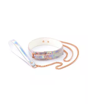 Cosmo Bondage Collar and Leash Rainbow