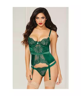 Gorgeously Green 2Piece Bustier Set