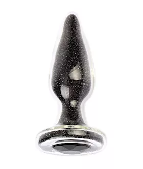 Glitter Gem Glass Butt Plug