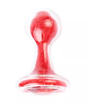 Glitter Gem Sphere Glass Butt Plug