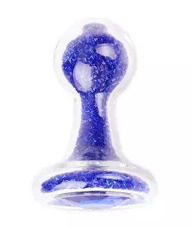Glitter Gem Sphere Glass Butt Plug