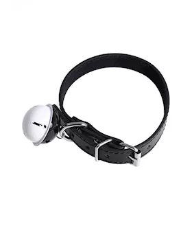 KinKi Faux Leather Collar with Bell