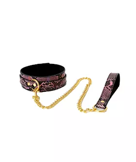 Share Satisfaction SnakePrint Collar with Leash