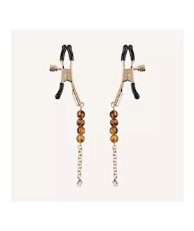 Amber Beaded Nipple Clamps