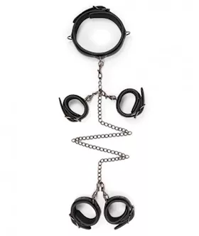 Easy Toys Fetish Set Collar Ankle  Wrist Cuffs