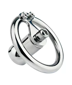 Teardrop Hex Locked Inverted Chastity Cage with Dildo Attachment