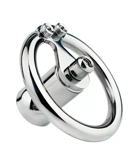 Teardrop Hex Locked Inverted Chastity Cage with Dildo Attachment