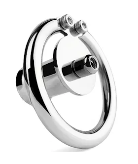 Full Circle Hex Locked Steel Inverted Chastity Cage with Dildo Attachment