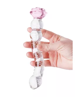 Glow In The Dark GSpot Rose Glass Massager