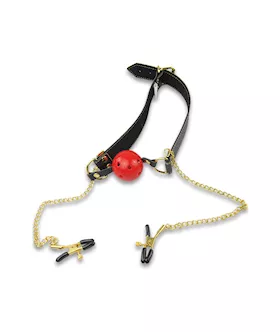 Ball Gag With Nipple Clamps
