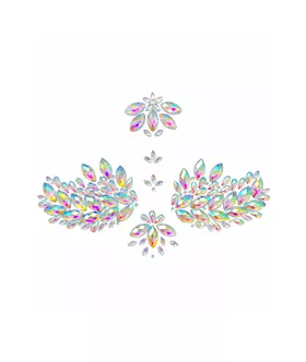 Eve Clear Iridescent Crystal Jewel Nipple Sticker Crop Top