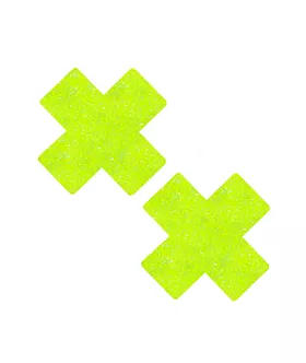 Super Sparkle Lemon Lime Blacklight Glitter X Factor Nipple Cover Pasties