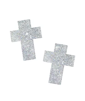 Razzle Dazzle Crystal Jewel Sparkle Crucifix Nipple Cover Pasties