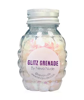Lucid Dreams Blacklight Cosmetic Glitter Glitz Grenade Keychain in Aloe Gel