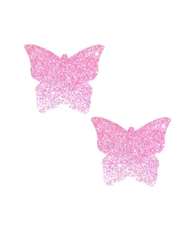 Sparkle Pony Pink Glitter Butterfly Nipple Cover Pasties