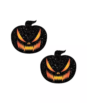 Mad Jack O Lantern Black Glitter Nipple Cover Pasties