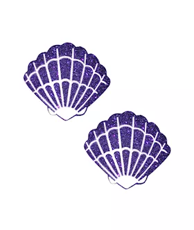 Purple Rain Glitter Mermaid Shell Nipple Cover Pasties