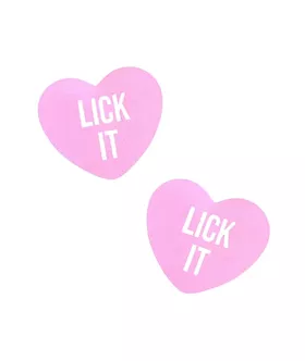 Lick It Light Pink Pastel Candy Heart Nipple Cover Pasties