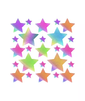 Rainbow Reflective Grey Starry Nights Nipple Sticker Crop Top