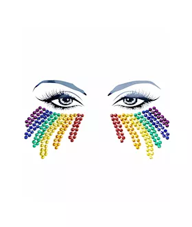 Rainbow Tears Multicolor Crystal Face Jewels