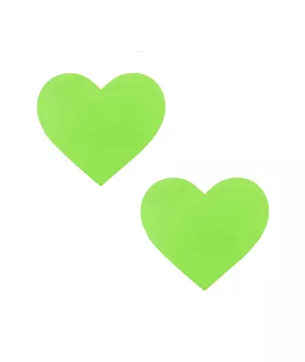 Apple Fruitella Green Wet Vinyl Blacklight I Heart U Nipple Cover Pasties