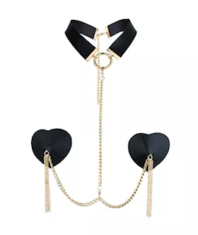 BDSM Love heart Collar and Pasties