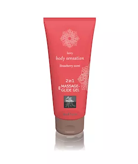 Shiatsu 2 in 1 Strawberry Scented Massage  Glide Gel 200ml