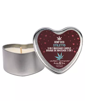Hemp Seed 3 in 1 Massage Heart Candle Stiletto Flowering Sage Wildflower Honey Creamy Sandalwood