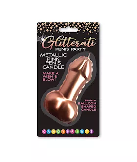 Glitterati Metallic Rose Gold Penis Candle