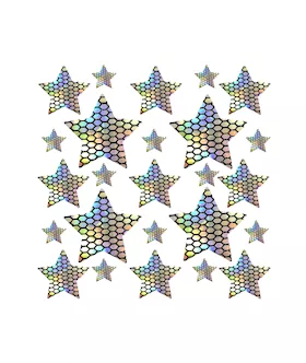 Mirrored Mayhem Super Holographic Silver Black Starry Nights Nipple Sticker Crop Top